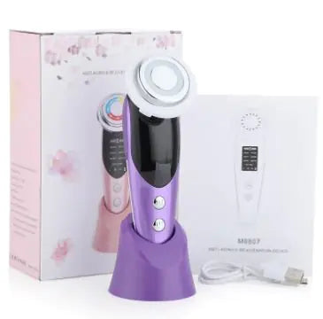 7-in-1 Facial Massager with LED Light Therapy & Vibration